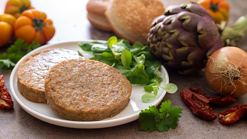 Hamburger di carciofi e pomodori secchi