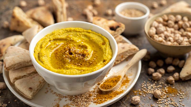 Hummus di ceci e curry