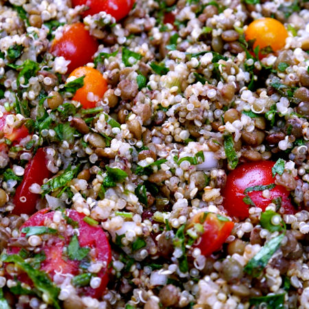 Insalata fredda di quinoa e lenticchie