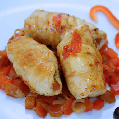 Involtini di pollo con peperoni