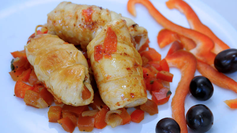 Involtini di pollo con peperoni