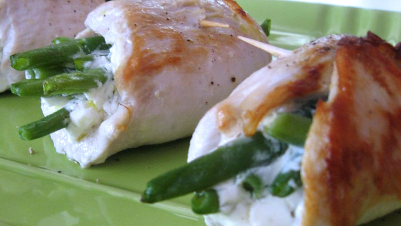 Involtini di pollo e fagiolini