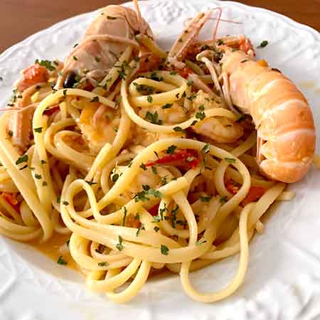 Linguine scampi e gamberetti