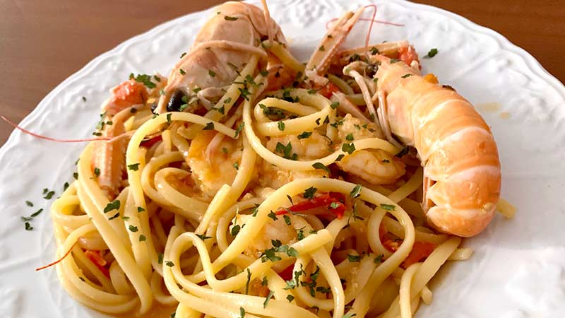 Linguine scampi e gamberetti