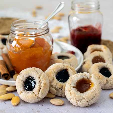 Linzer thumbprint cookies