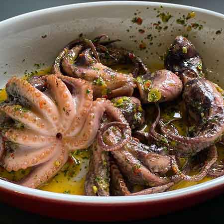 Moscardini con olio al limone e peperoncino