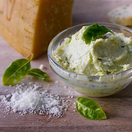 Mousse Philadelphia e pesto