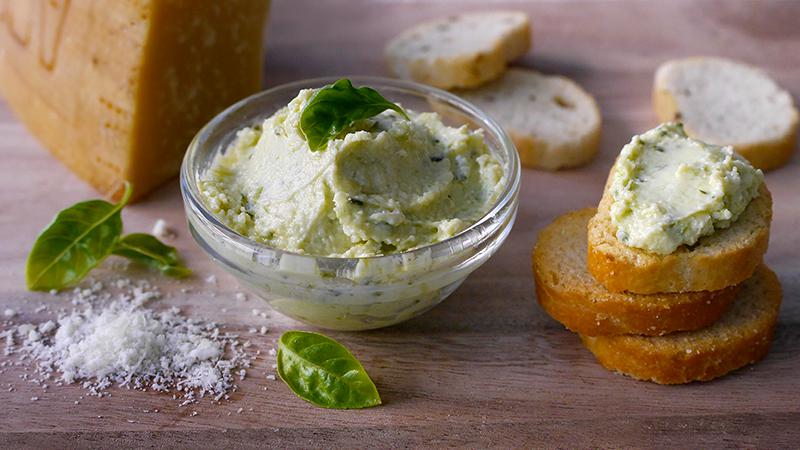 Mousse Philadelphia e pesto