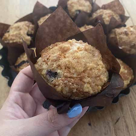 Muffin ai mirtilli con crumble