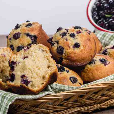 Muffin ai mirtilli con zucchero muscovado