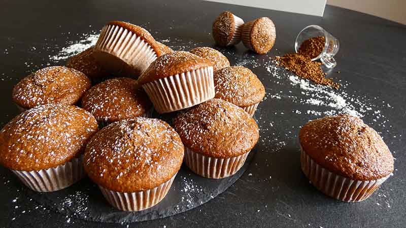 Muffin al caffè e cocco