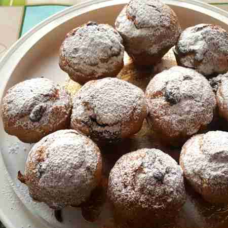 Muffin al pistacchio con cuore di cioccolato