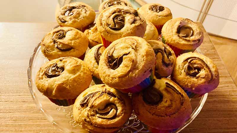 Muffin allo yogurt greco e Nutella