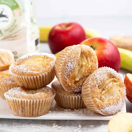 Muffin banane e mele senza glutine e latte