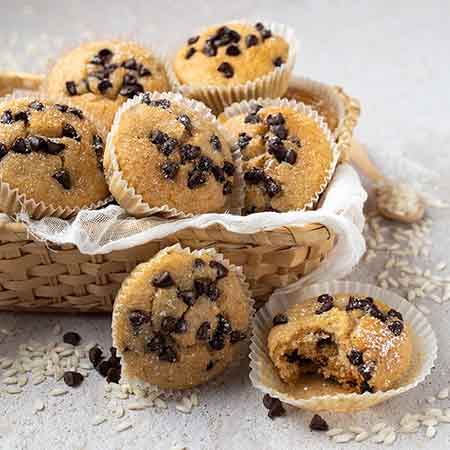 Muffin con gocce di cioccolato senza glutine