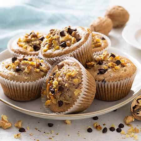 Muffin noci e gocce di cioccolato