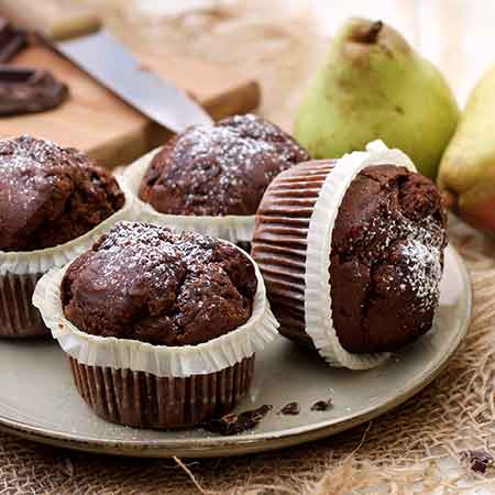 Muffin pere e cioccolato