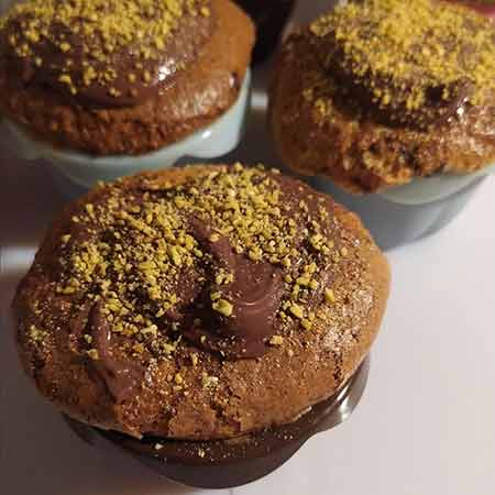 Muffin pistacchio e cioccolato senza uova