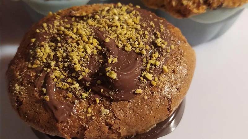 Muffin pistacchio e cioccolato senza uova