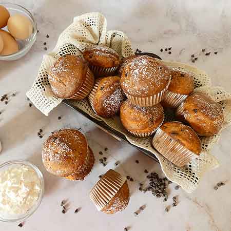 Muffin ricotta e gocce di cioccolato