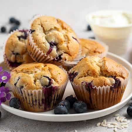 Muffin ricotta e mirtilli senza glutine