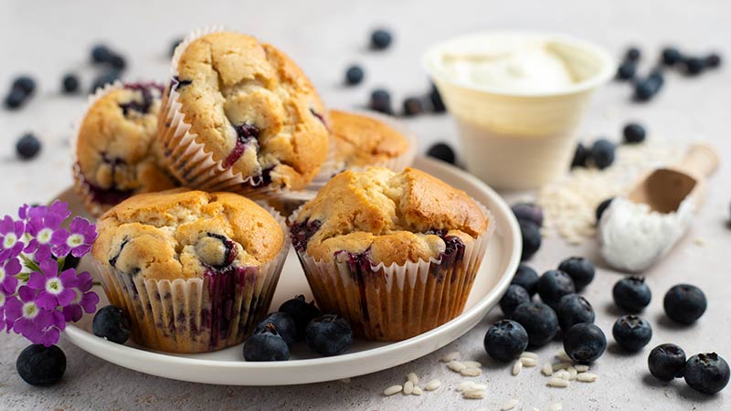 Muffin ricotta e mirtilli senza glutine