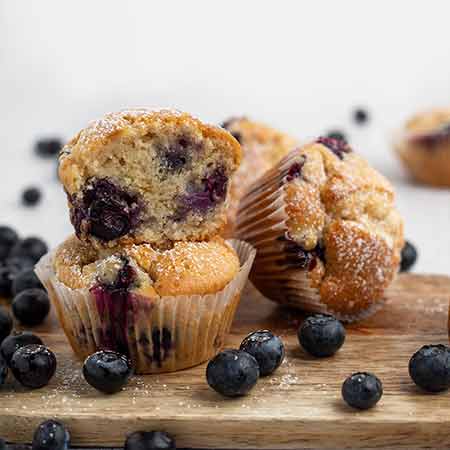 Muffin semplici ai mirtilli