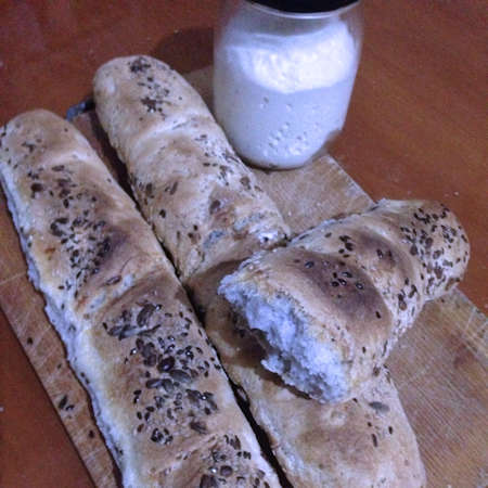 Pane bianco ai cereali con lievito madre