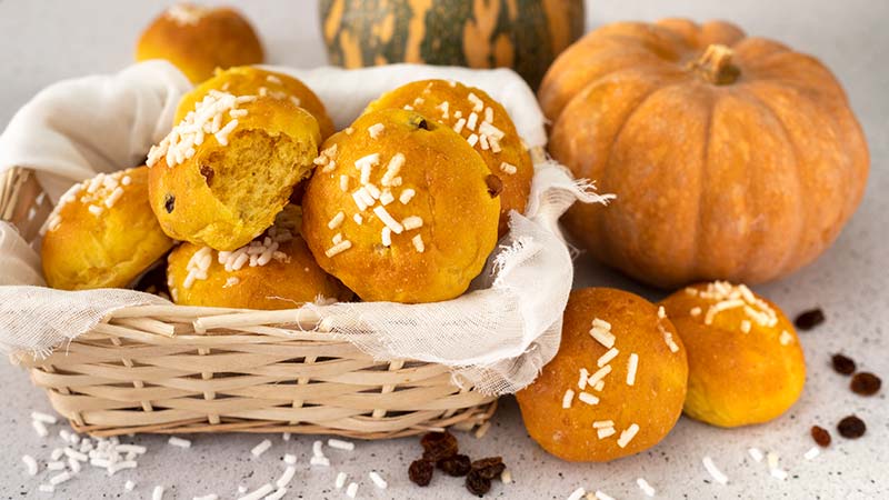 Panini dolci alla zucca senza uova