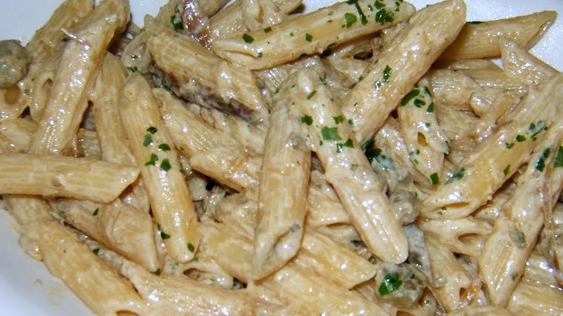 Pasta carciofi e stracchino