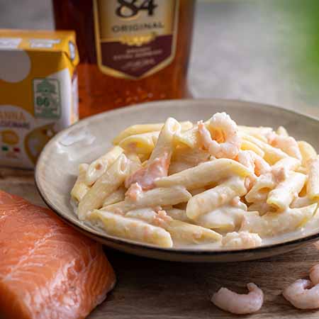 Pasta risottata gamberetti e salmone