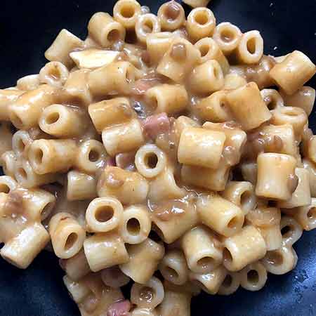 Pasta lenticchie e pancetta