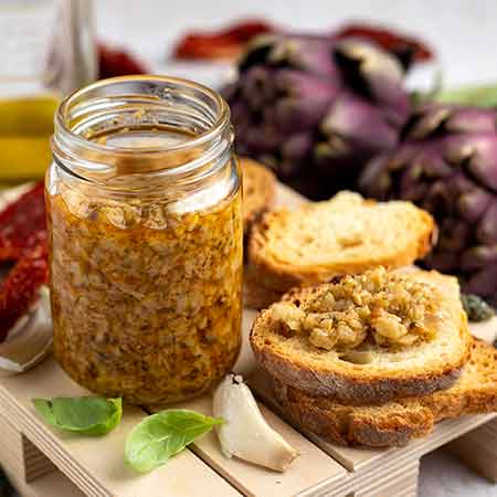 Paté di carciofi e pomodori secchi