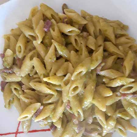 Pennette risottate asparagi e pancetta