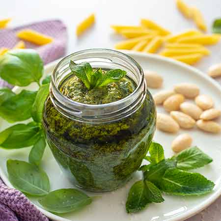 Pesto di menta e basilico