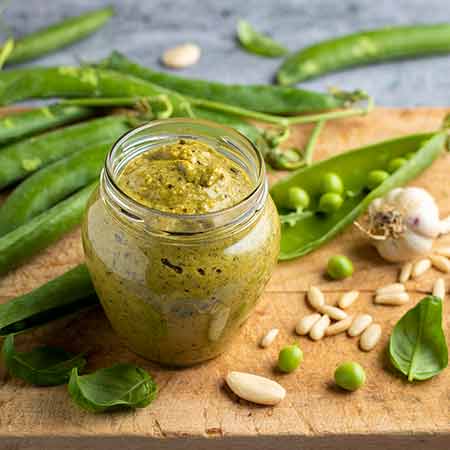 Pesto di piselli freschi