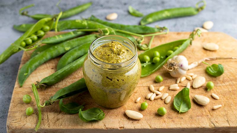 Pesto di piselli freschi