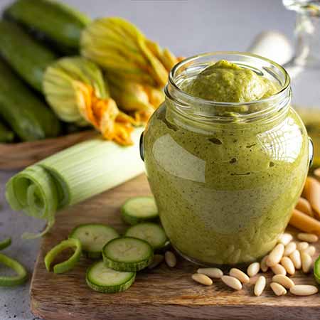 Pesto di porri e zucchine cotto