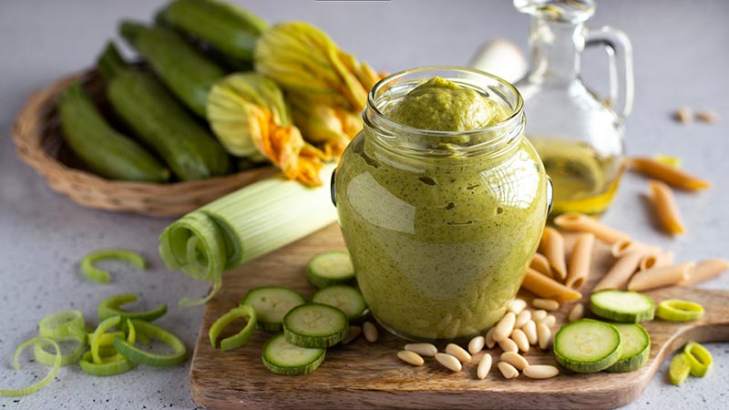 Pesto di porri e zucchine cotto