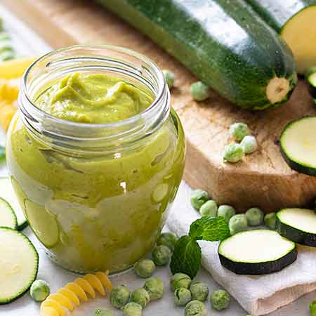 Pesto di zucchine e piselli