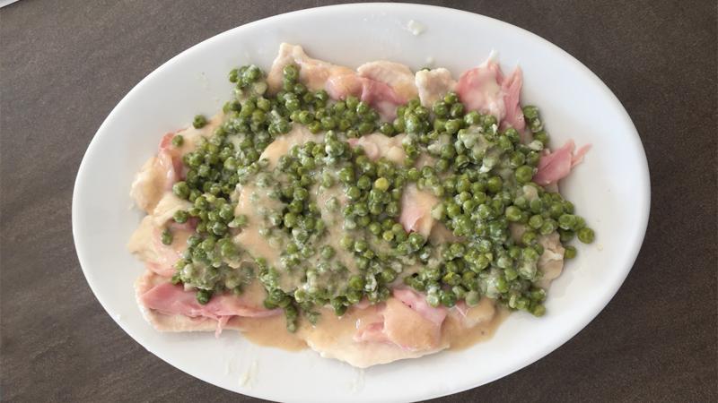 Petto di pollo e piselli a Varoma