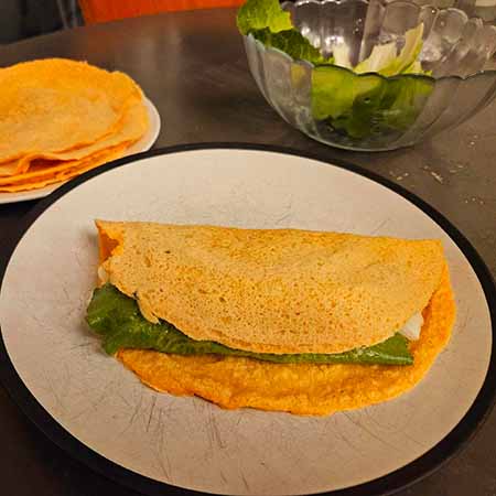 Piadine di lenticchie rosse