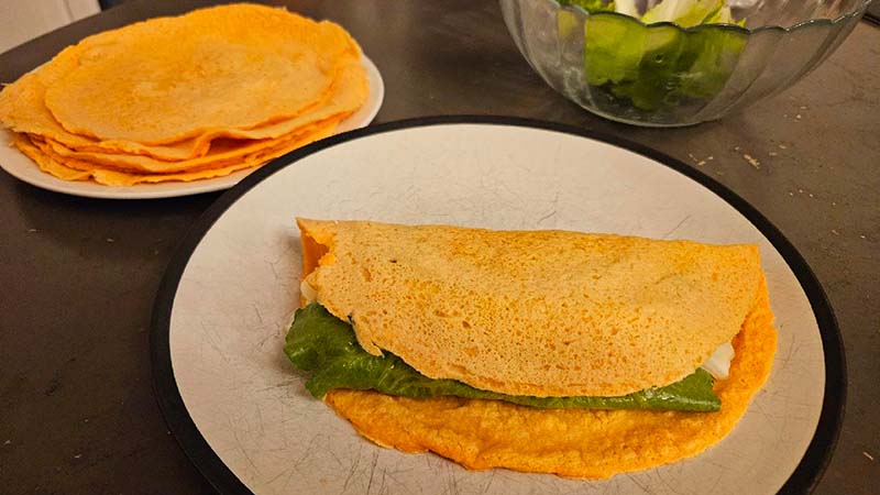 Piadine di lenticchie rosse