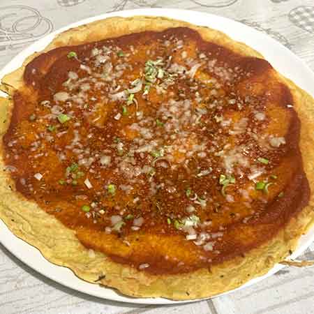 Pizza con farina di ceci