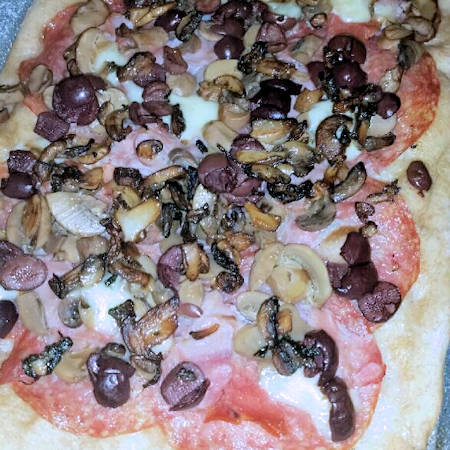 Pizza con impasto semi-integrale