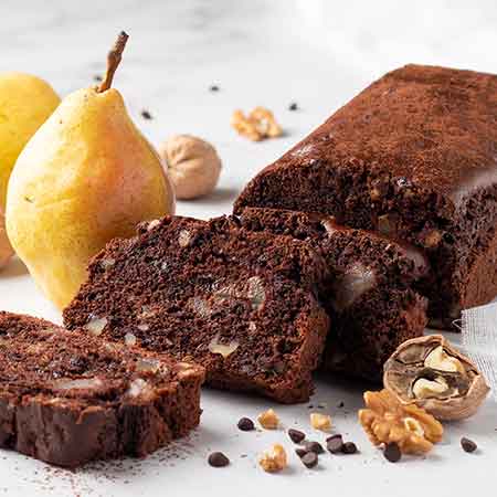 Plumcake al cioccolato pere e noci