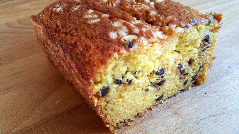 Plumcake alla zucca e gocce di cioccolato