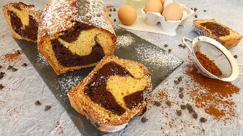 Plumcake marmorizzato senza burro