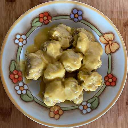 Polpette con crema di verdure