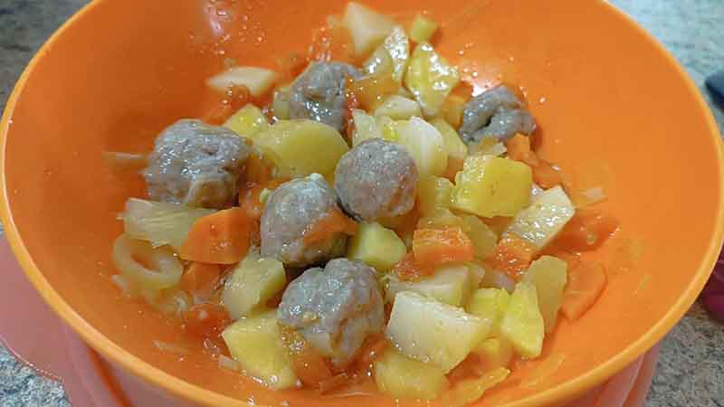 Polpette con verdure a Varoma